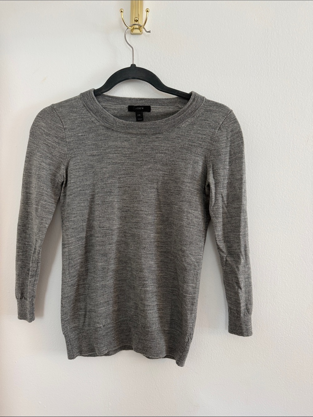 J Crew Heather Gray Lightweight Crewneck Pullover